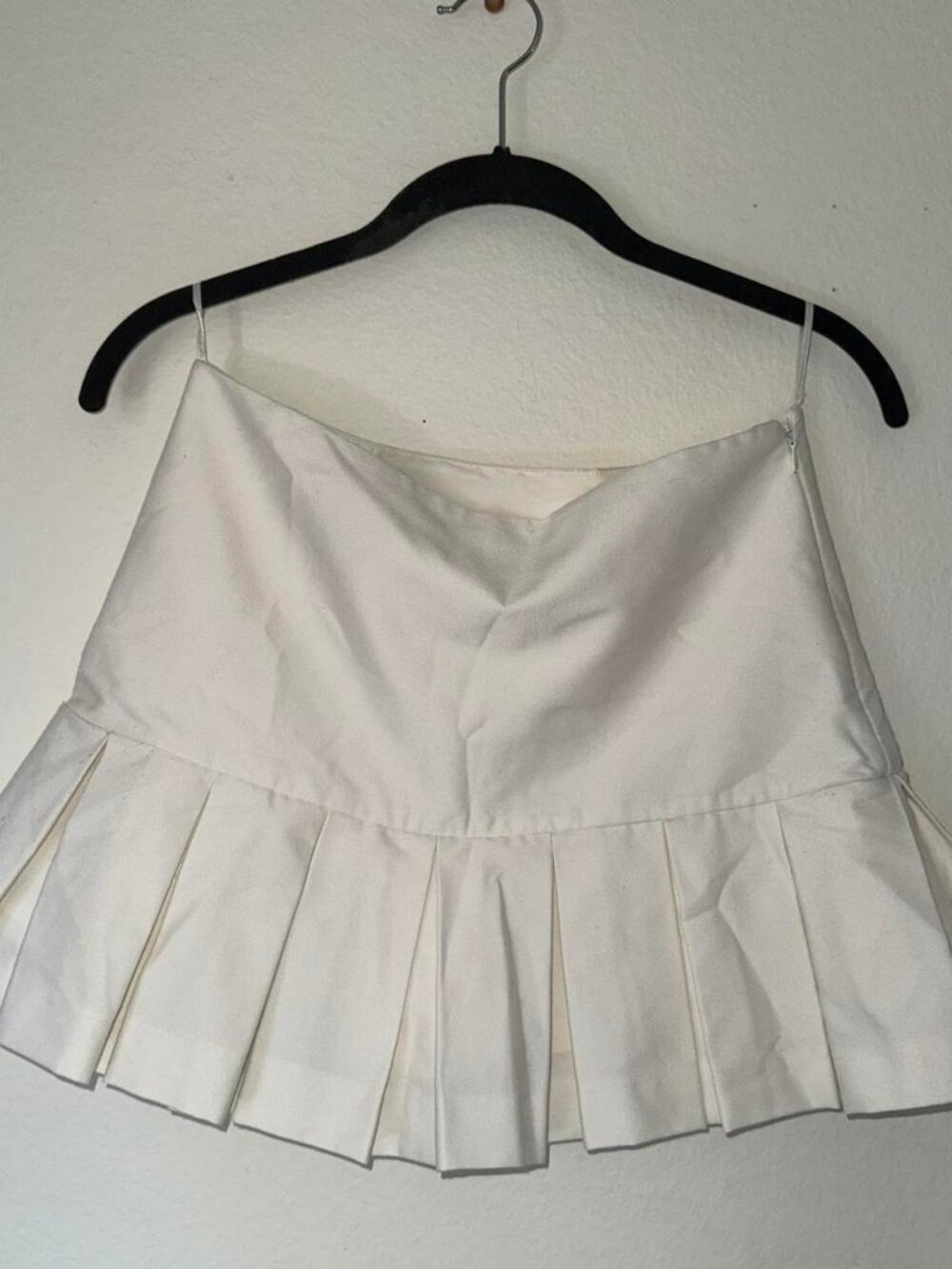 Zara white pleated skirt